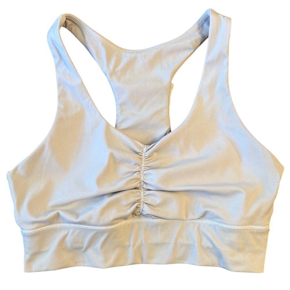 Born Primitive Sports Bra w/Pocket CrossFit Yoga Run Light Gray Size Medium